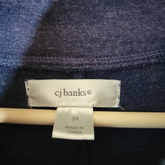 Cj Banks Women Plus Sz Soft Stretchy Lagenlook Top 3X Cowlneck Zip-Up Drawstring - Picture 10 of 12